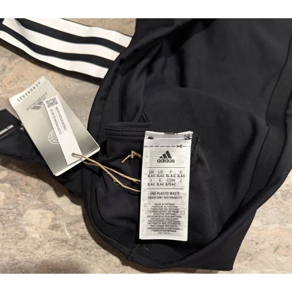 adidas Womens Powerimpact Medium Support Training Bra Black/White XL A-C NWT - Picture 7 of 8